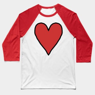 Red Heart Love for Valentines Day Graphic Baseball T-Shirt